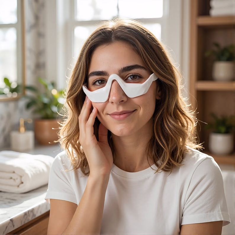 Woman using Novéa Paris skincare wand